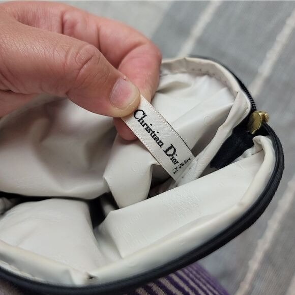 CHRISTIAN DIOR Vintage 90s Houndstooth And Ribbon Print Cosmetic Bags - Picture 14 of 16